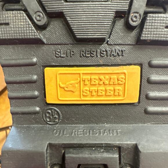 Texas Steer black work/safety boots men 8.5 slip & Oil resistant . - Picture 7 of 8